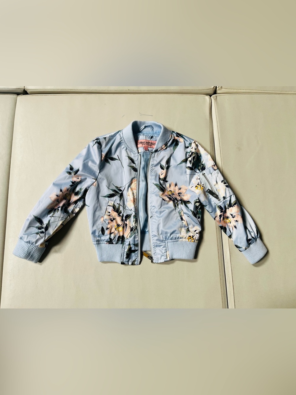 Urban Republic Light Blue Floral Bomber Jacket